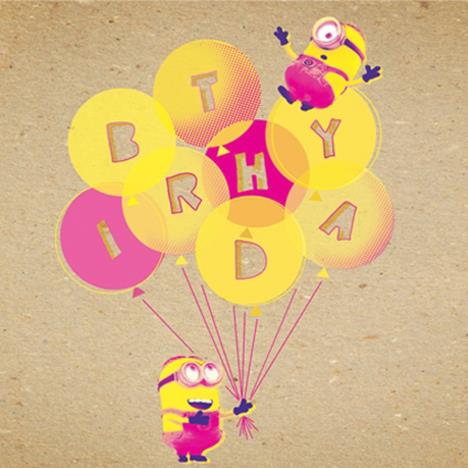 Despicable Me Crafty Minions Balloons Birthday Card  £1.89