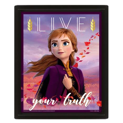 3D Holographic Disney Frozen 2 Sisters Framed Picture  £10.99