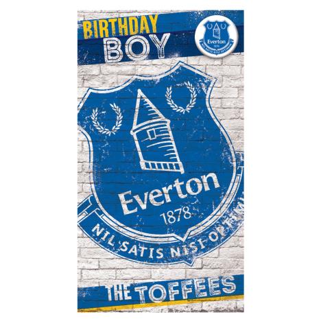 Birthday Boy Everton FC Birthday Card with Badge  £2.69