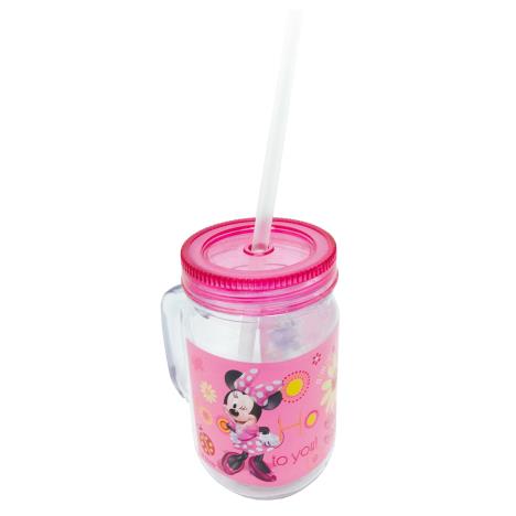 Minnie Mouse 400ml Mason Jar Tumbler Cup With Straw  £2.99
