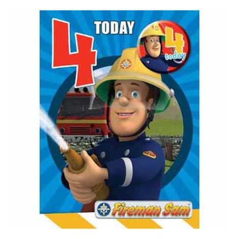 4 Today Fireman Sam 4th Birthday Card with Badge  £1.89