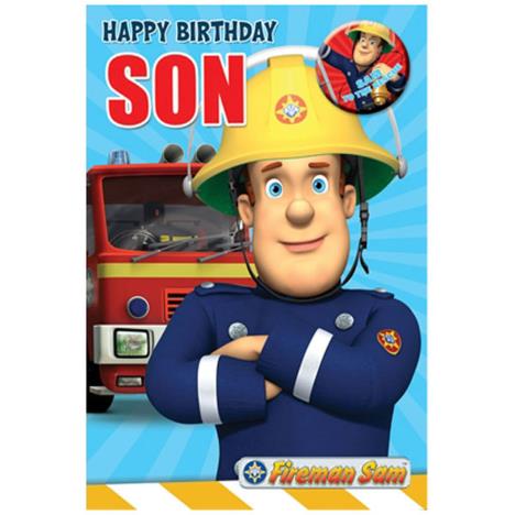 Son Fireman Sam Birthday Card with Badge  £2.99