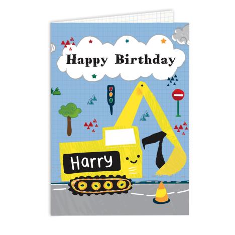 Personalised Digger Birthday Card   £4.49