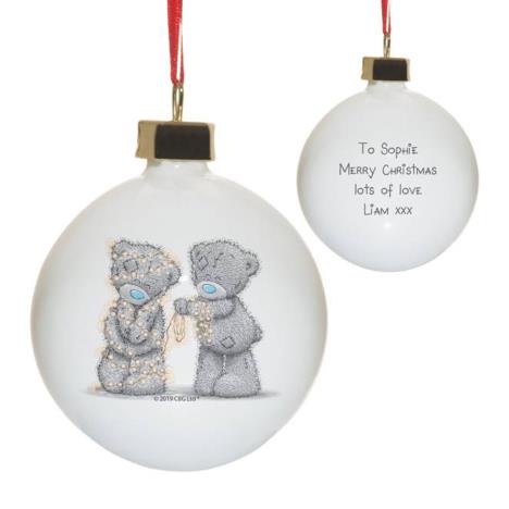 Personalised Me to You Wrapped Up In Lights Christmas Bauble  £12.99