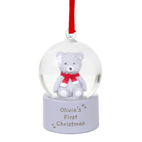 Personalised Teddy Bear Glitter Snow Globe Tree Decoration   £12.99