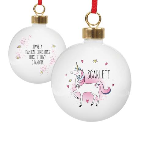 Personalised Unicorn Bauble  £9.99
