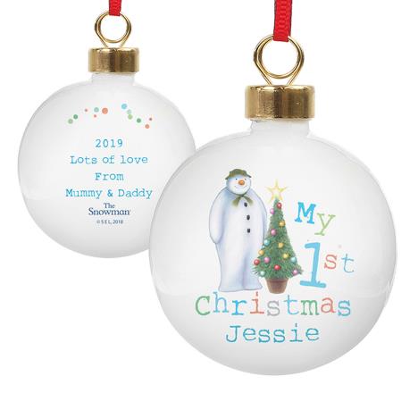 Personalised The Snowman My 1st Christmas Bauble  £11.99