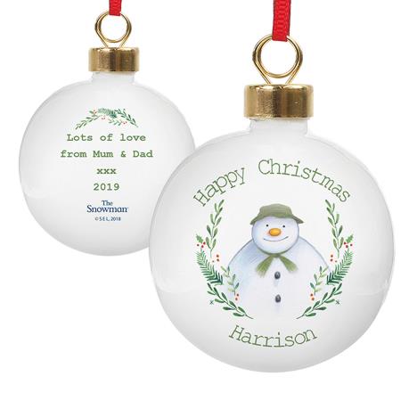 Personalised The Snowman Winter Garden Bauble  £11.99