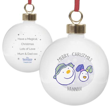 Personalised The Snowman & The Snowdog Bauble  £11.99