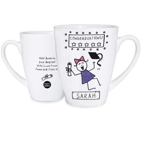 Personalised Purple Ronnie Female Graduation Latte Mug  £10.99