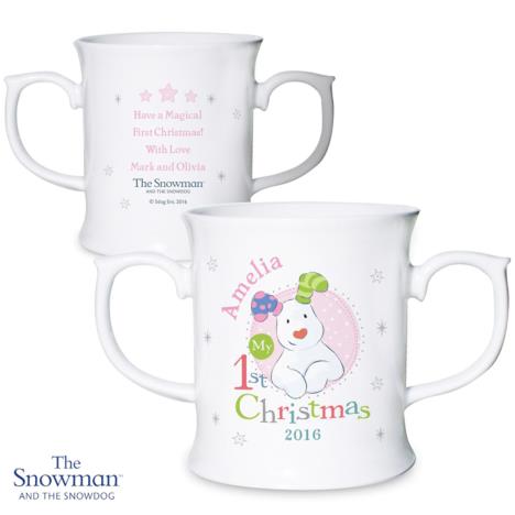 Personalised The Snowdog My 1st Christmas Pink Loving Mug  £13.99