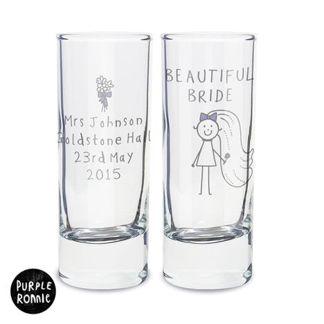 Personalised Purple Ronnie Wedding Bride Shot Glass  £6.99