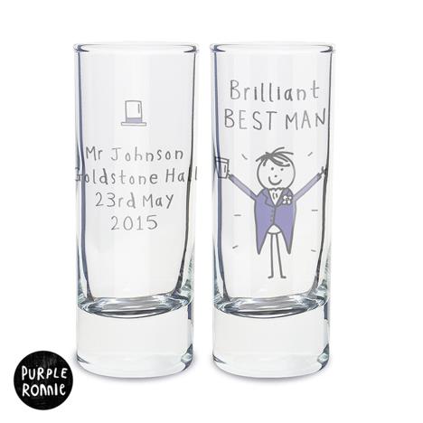 Personalised Purple Ronnie Wedding Male Shot Glass  £6.99
