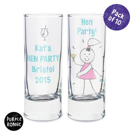 Personalised Purple Ronnie Shot Glasses Pack of 10  £49.99