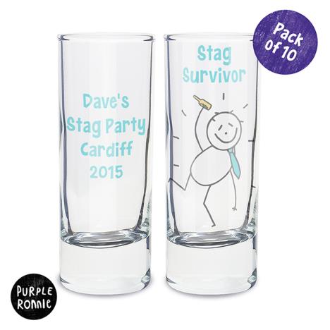 Personalised Purple Ronnie Male Shot Glasses Pack of 10  £49.99