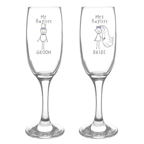 Personalised Purple Ronnie Wedding Mr & Mrs Flute Set  £26.99