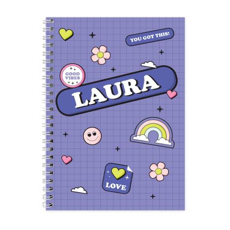 Personalised Good Vibes A5 Notebook   £7.99