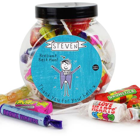 Personalised Purple Ronnie Male 250g Wedding Sweet Jar  £8.99