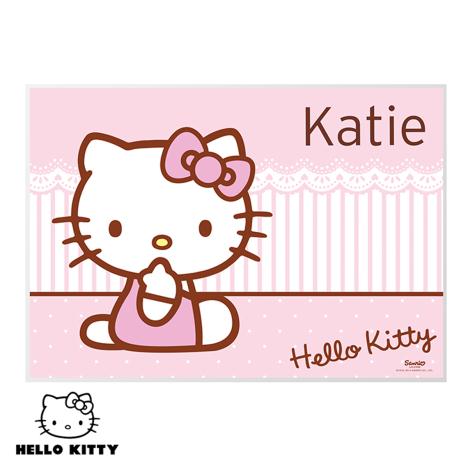 Personalised Hello Kitty Bow Laminated Placemat  £7.99