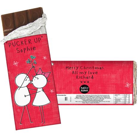 Personalised Purple Ronnie Christmas Couple Milk Chocolate Bar  £6.99