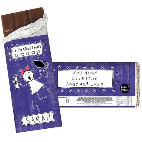 Personalised Purple Ronnie Graduation 100g Milk Chocolate Bar  £6.99