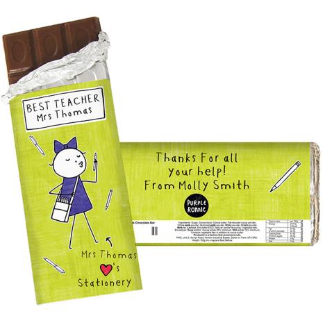 Personalised Purple Ronnie Teacher 100g Milk Chocolate Bar  £6.99