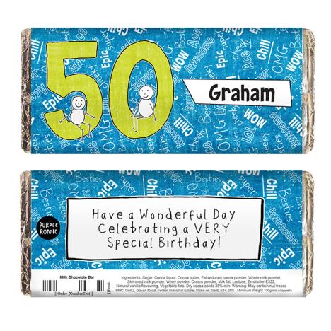 Personalised Purple Ronnie Big Age 100g Milk Chocolate Bar  £6.99