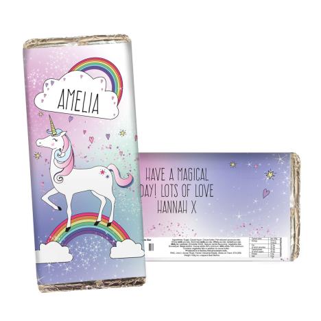 Personalised Unicorn Milk Chocolate Bar  £5.99