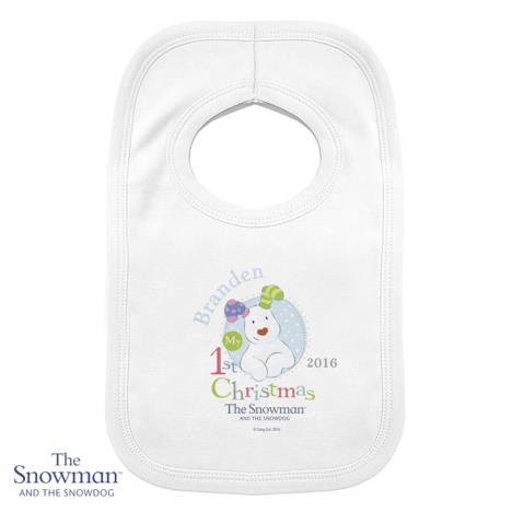 Personalised The Snowdog My 1st Christmas Bib Blue  £8.99