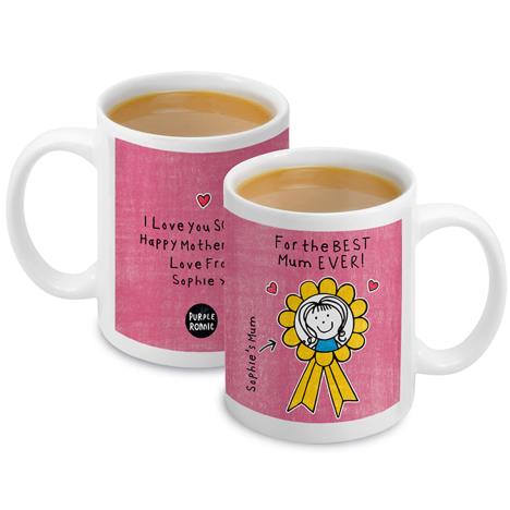 Personalised Purple Ronnie Pink Rosette Mug  £10.99