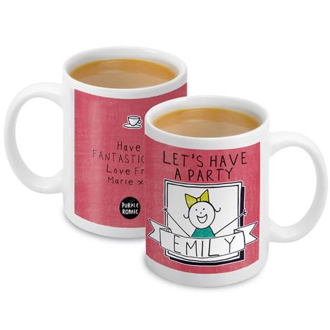 Personalised Purple Ronnie Pink Celebration Mug  £10.99