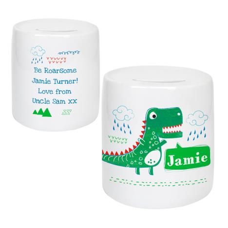 Personalised Dinosaur Ceramic Money Box False £14.99