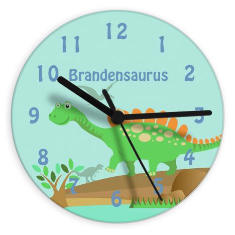 Personalised Dinosaur Glass Clock False £19.99