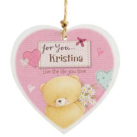 Personalised Forever Friends Pink Craft Wooden Heart  £10.99