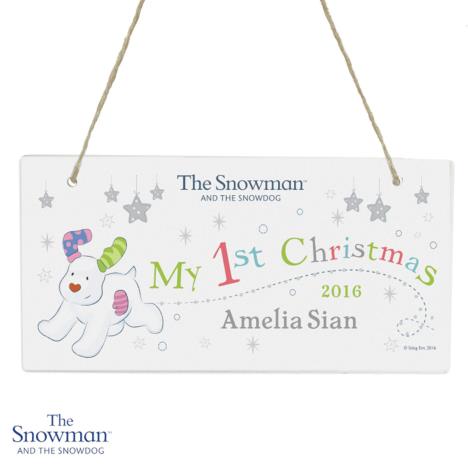 Personalised The Snowdog My 1st Christmas Wooden Plaque  £14.99