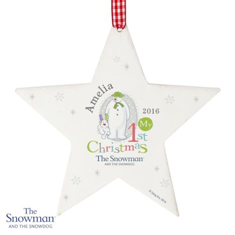 Personalised The Snowman My 1st Christmas Star Decoration  £9.99