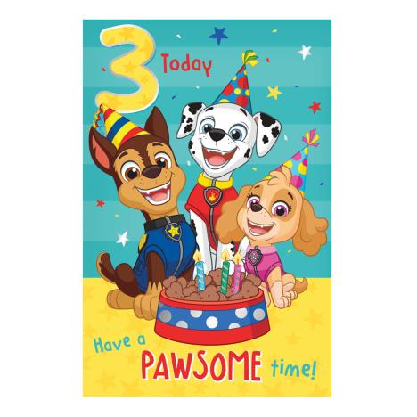 3 Today Paw Patrol 3rd Birthday Card  £1.89
