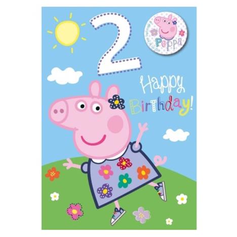 2nd Birthday Peppa Pig Card With Badge  £2.45