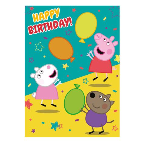 Happy Birthday Balloons Peppa Pig Birthday Card  £0.99