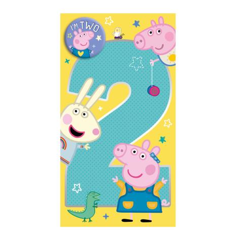 2 Today Peppa Pig 2nd Birthday Card With Badge  £2.69