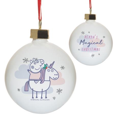 Personalised Peppa Pig Christmas Bauble (PP007) - Character Brands