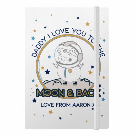 Personalised Peppa Pig Daddy Moon & Back A5 Notebook  £14.99