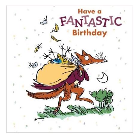 Roald Dahl Fantastic Mr Fox Birthday Card  £2.45