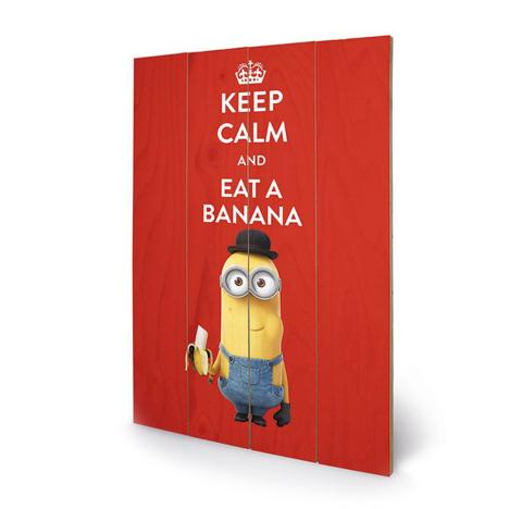 Keep Calm Red Minions Wooden Wall Art (40cm x 59cm)   £39.99