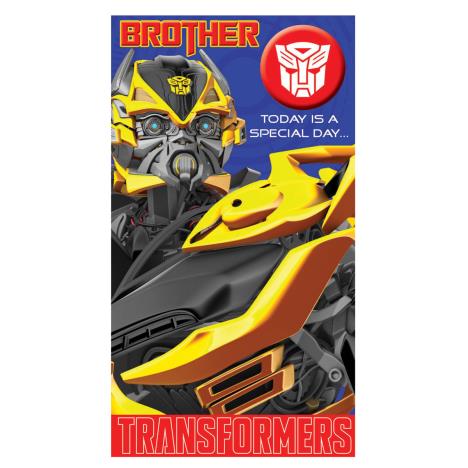 Brother Transformers Birthday Card with Badge  £2.69