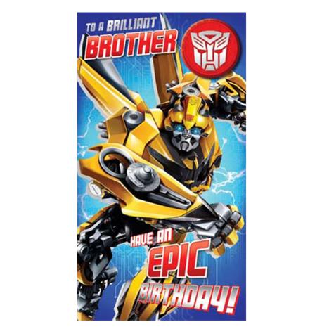 Brilliant Brother Transformers Birthday Card with Badge  £2.69