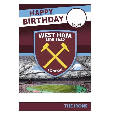 Personalisable West Ham United Birthday Card With Stickers  £2.69